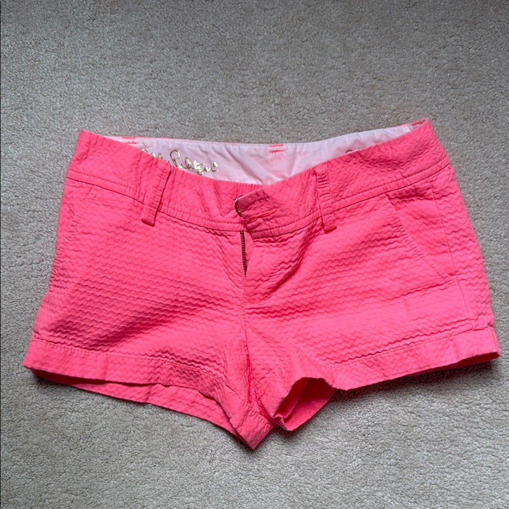 Lilly Pulitzer Vibrant Pink Women Shorts size 0 low waist